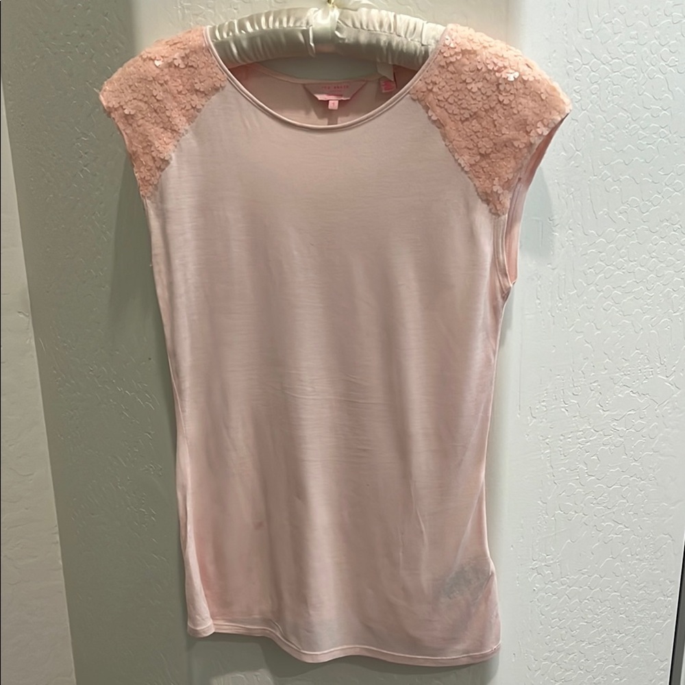 Ted Baker sleeveless t-shirt with sequin detail